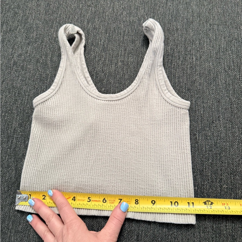Mono B Women's Gray Ribbed Tank Top size S\XS - Picture 7 of 9